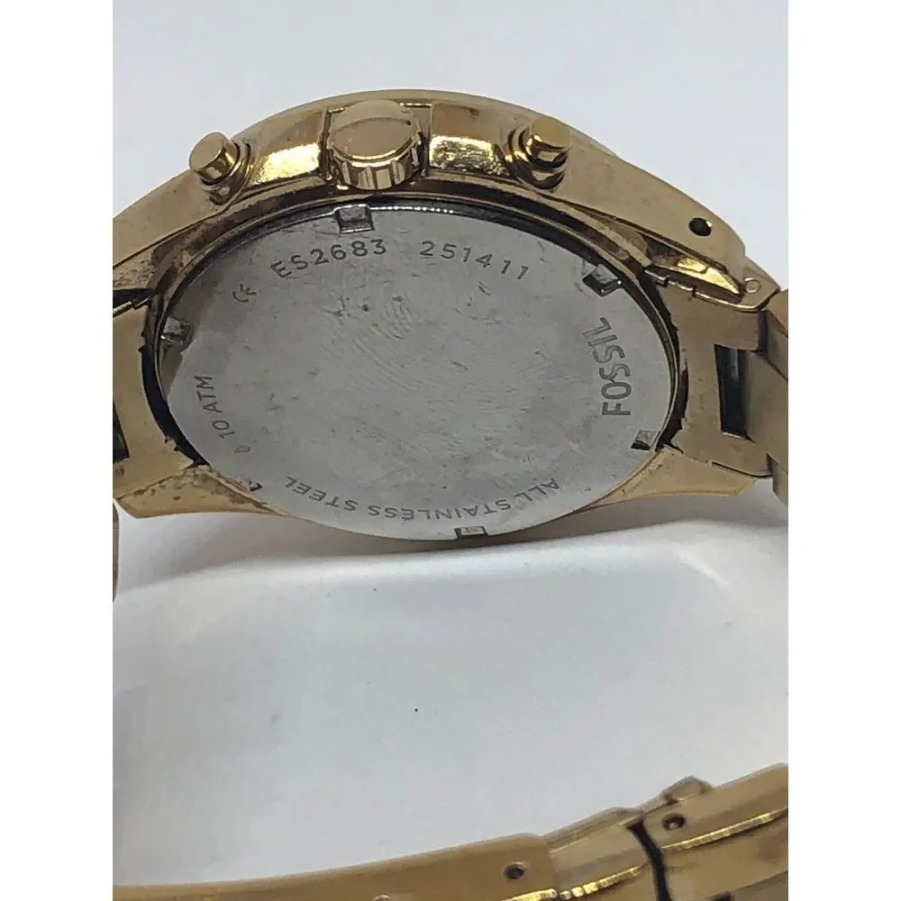 Fossil ES2683 Women's Stainless Steel Analog Champagne Dial Quartz Watch RK332